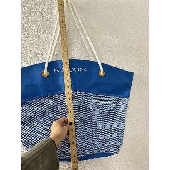 Vintage‎ Estee Lauder Blue Nautical Beach Bag Large Tote - Picture 4 of 6